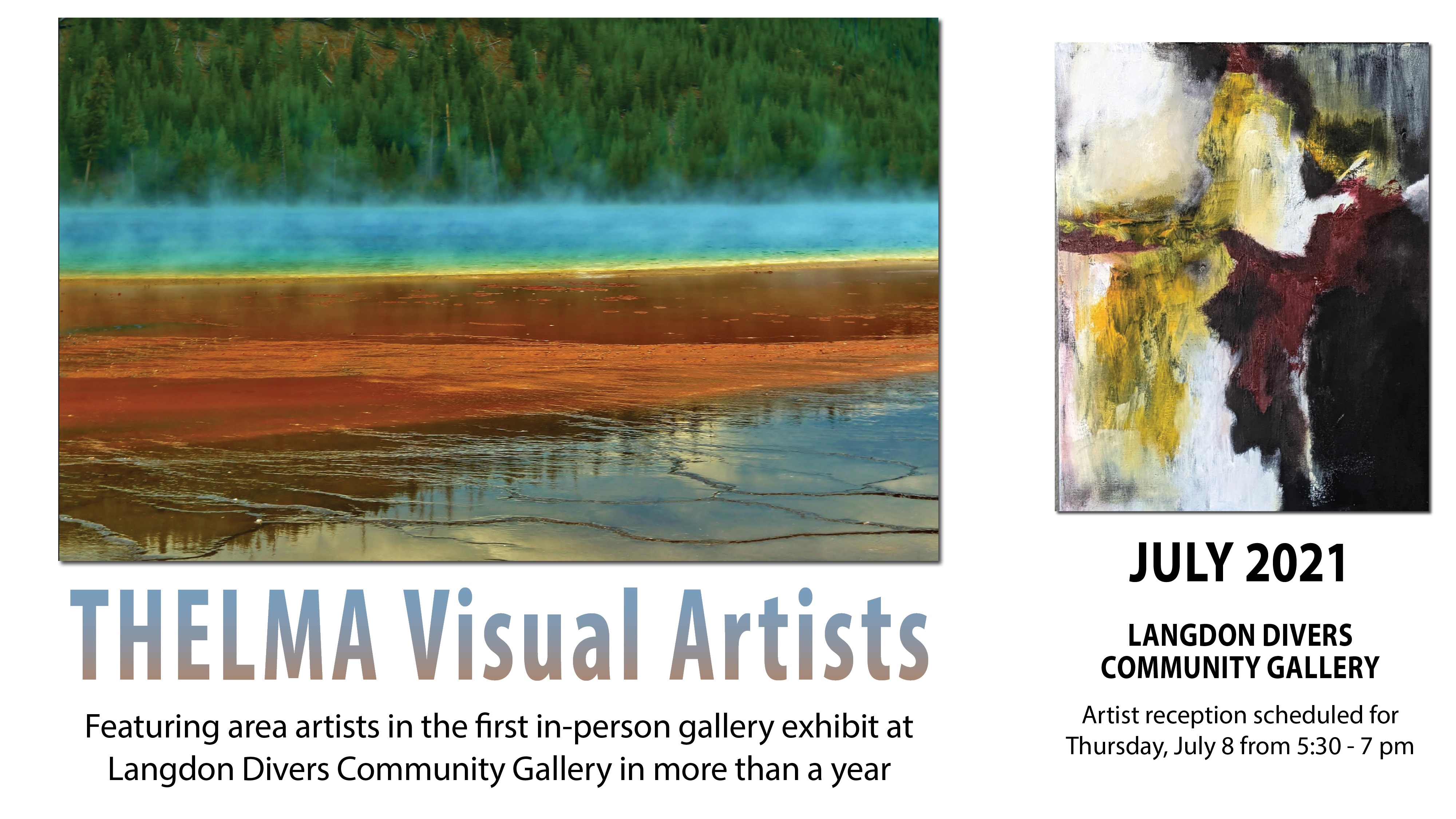 In person exhibit, artist reception returning to Langdon Divers Community Gallery
