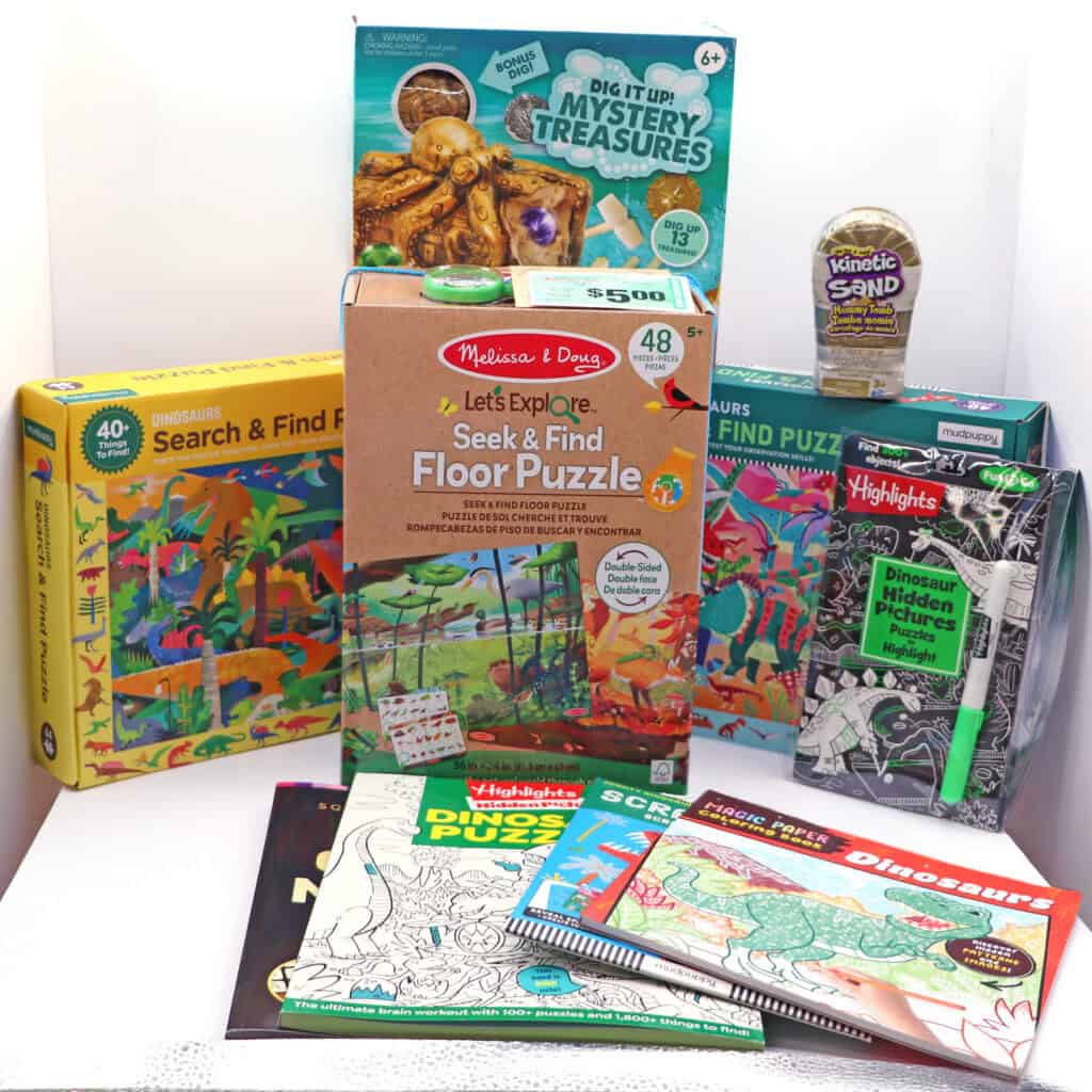 A series of hidden items activities, games, and books